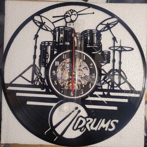 Drums record vinyl clock (new)